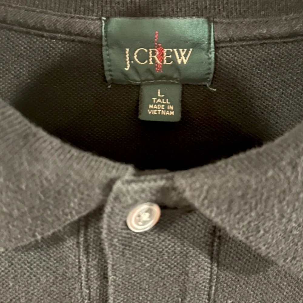 J. Crew Classic Long Sleeve Black Cotton Polo Shirt Size Men’s Large Tall